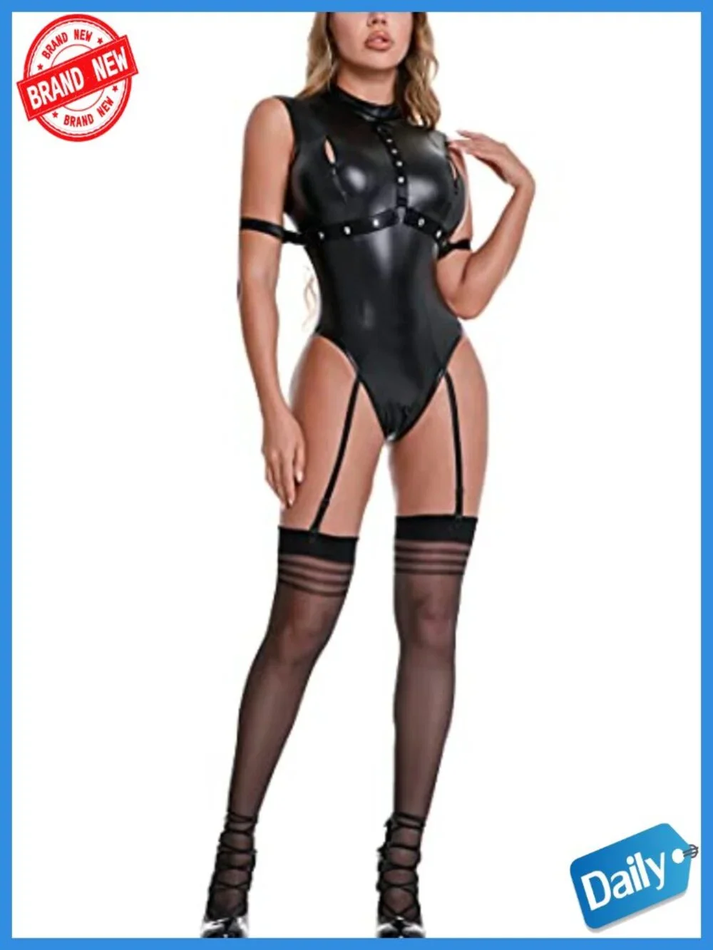 Shiny Bodycon Bodysuit Leotard Jumpsuit for Party Club Cosplay